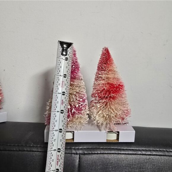Red and Pink Holiday Decor Miniature Christmas Trees - Picture 10 of 11